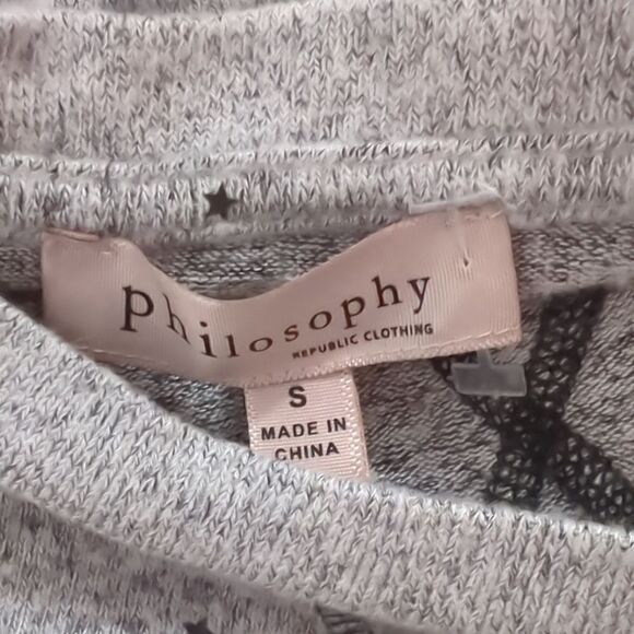 Philosophy Gray And Black Stars Crewneck Sweater - Picture 5 of 6